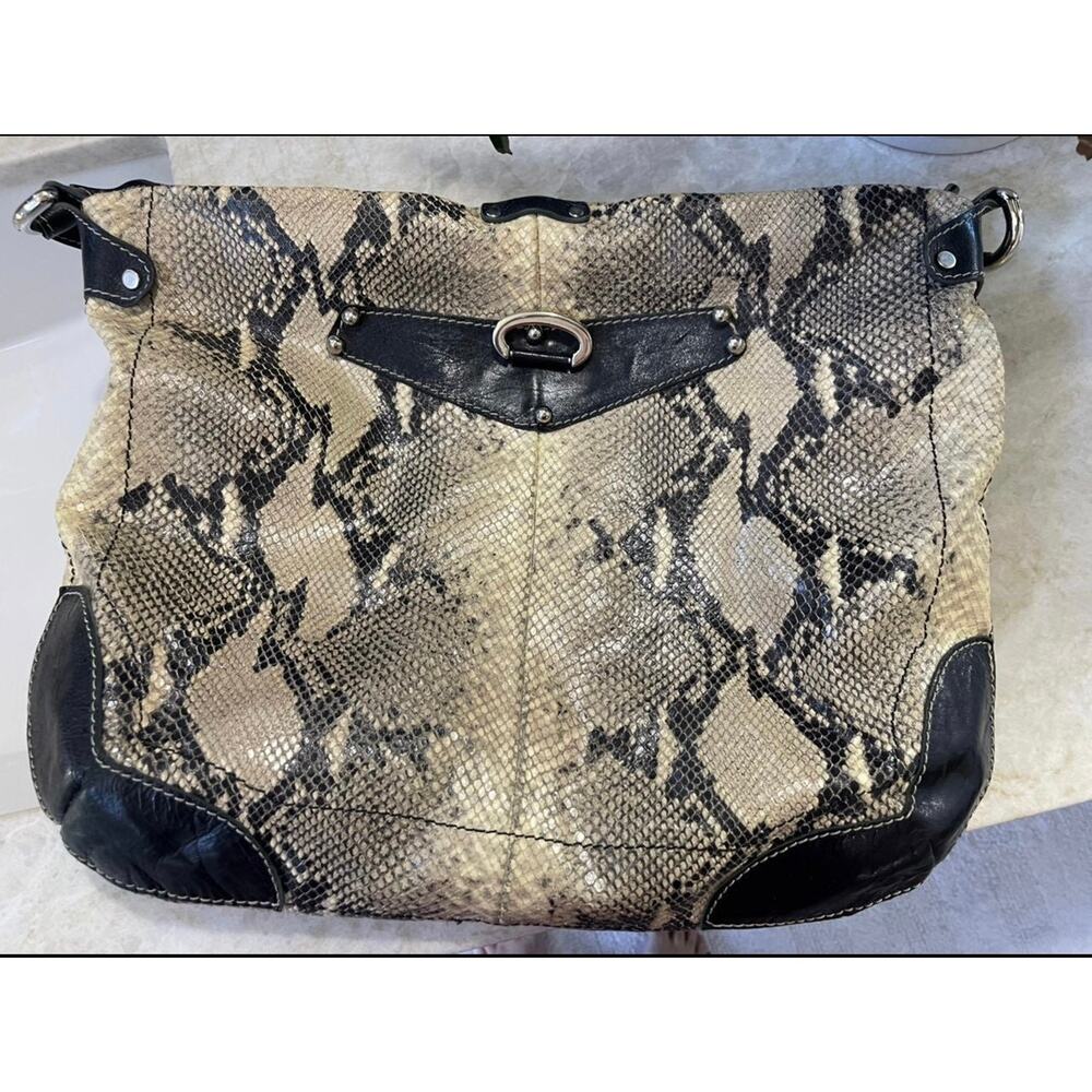 Vintage Vin Baker vintage snakeskin leather slouchy shoulder bag purse
